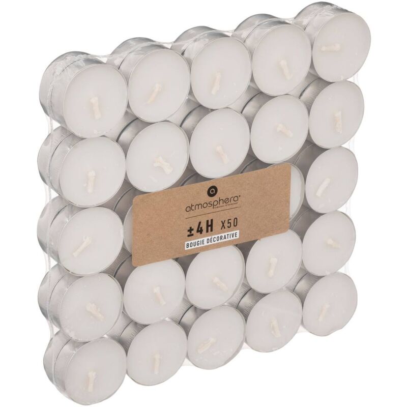 foto del prodotto atmosphera confezione da 50 candele many bianche 11g cr ateur d int rieur