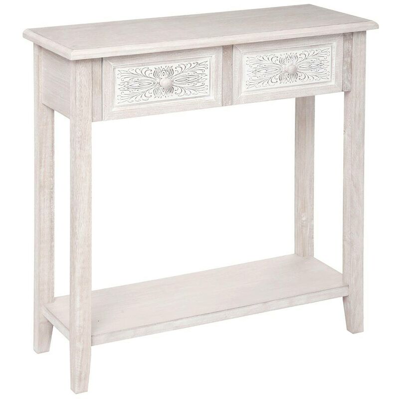 foto del prodotto atmosphera consolle hina con ripiano in legno sbiancato l80cm cr ateur d int rieur