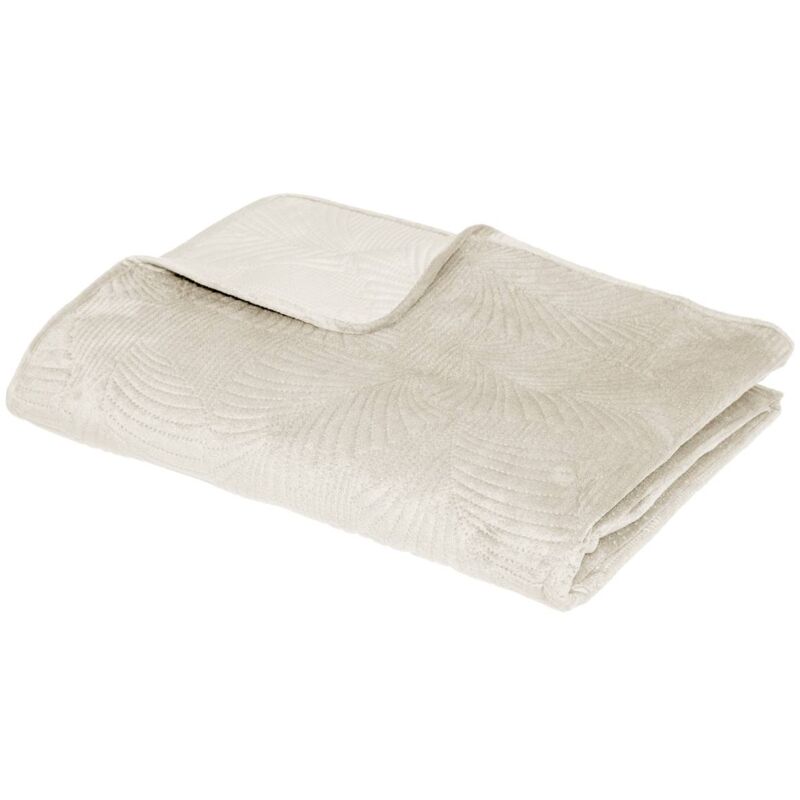 foto del prodotto atmosphera copriletto delia in velluto bianco avorio 240x260cm cr ateur d int rieur