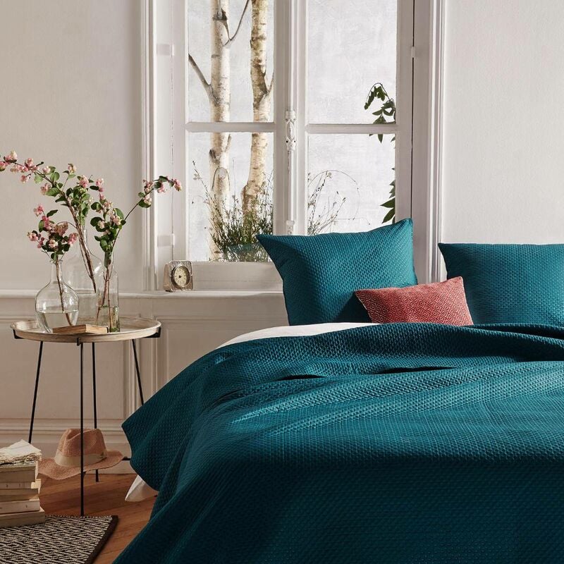 foto del prodotto atmosphera copriletto dolce a 2 strati blu 260x240cm cr ateur d int rieur