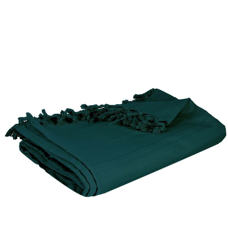 foto del prodotto atmosphera copriletto in cotone blu anatra anjali 160x220cm cr ateur d int rieur