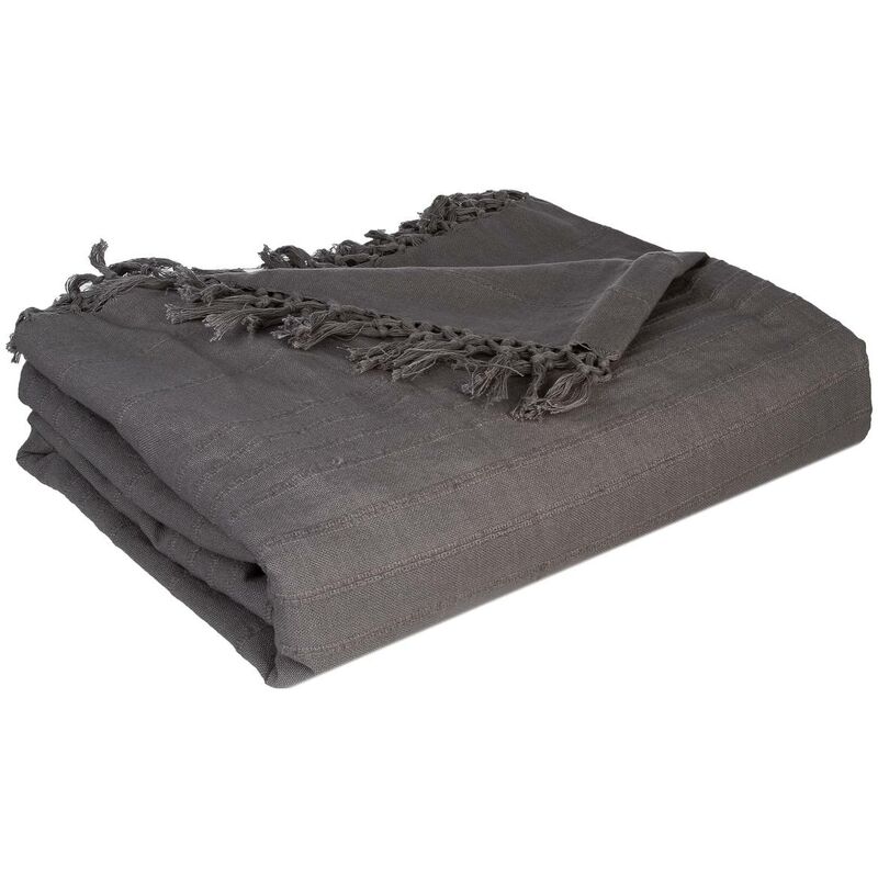 foto del prodotto atmosphera copriletto in cotone grigio 230x250cm cr ateur d int rieur