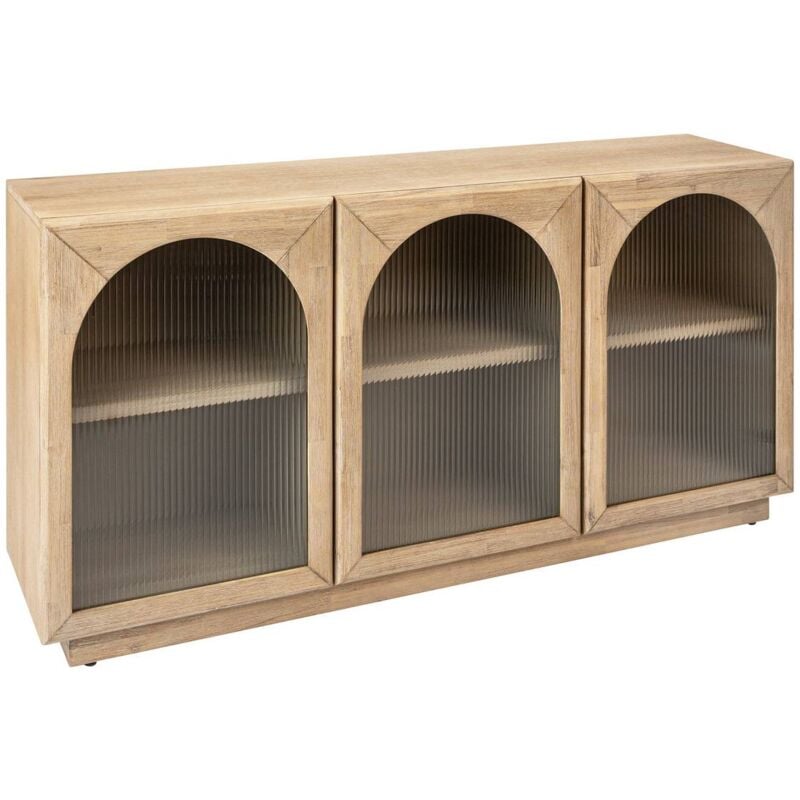 foto del prodotto atmosphera credenza a 3 ante in vetro lousada acacia 160x80cm cr ateur d int rieur