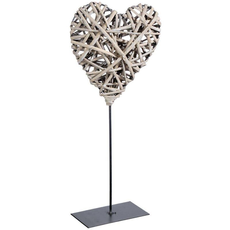 foto del prodotto atmosphera cuore in vimini e metallo h37cm taupe cr ateur d int rieur