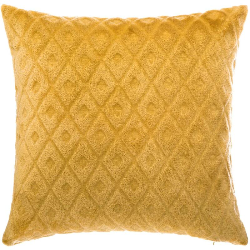 foto del prodotto atmosphera cuscino diamante in flanella giallo senape 40x40cm cr ateur d int rieur