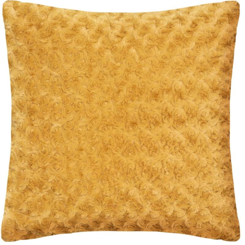 foto del prodotto atmosphera cuscino in pelliccia riccia giallo senape 45x45cm cr ateur d int rieur