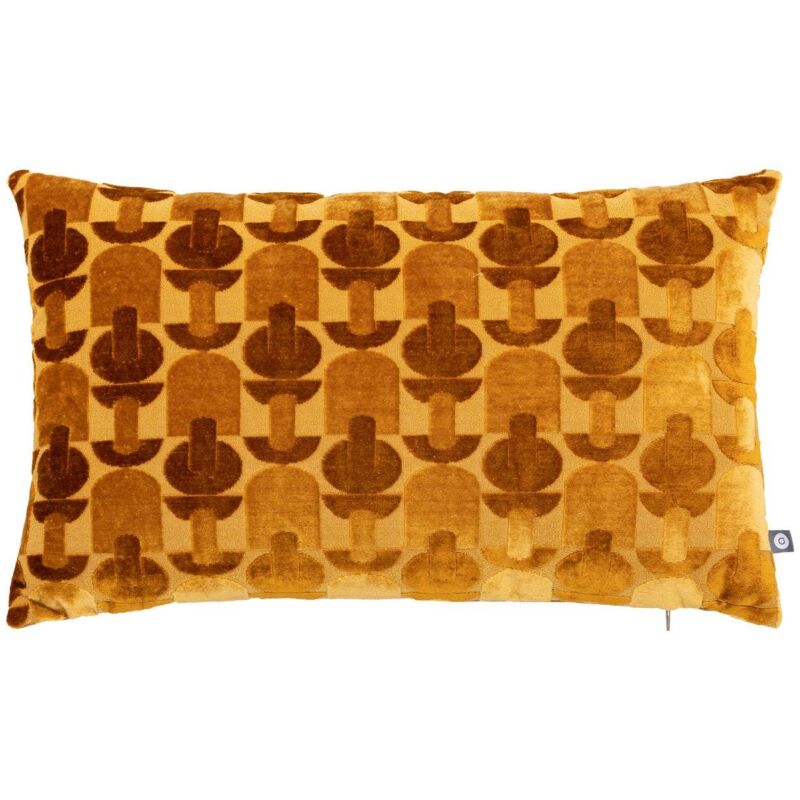 foto del prodotto atmosphera cuscino in velluto jacquard ocra luna 30x50 cm cr ateur d int rieur