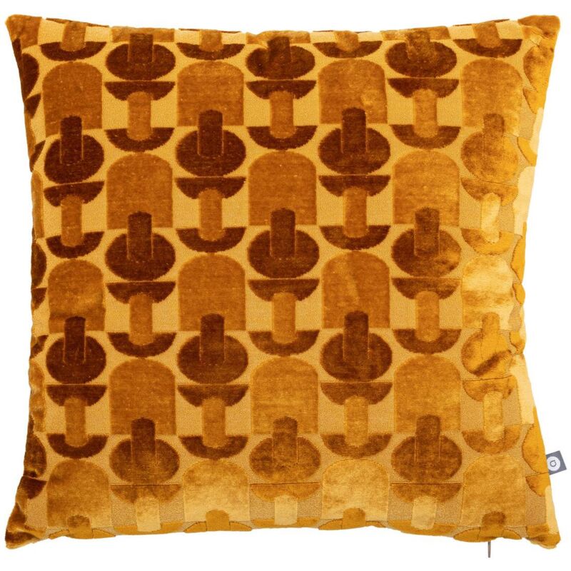 foto del prodotto atmosphera cuscino in velluto jacquard ocra luna 40x40 cm cr ateur d int rieur