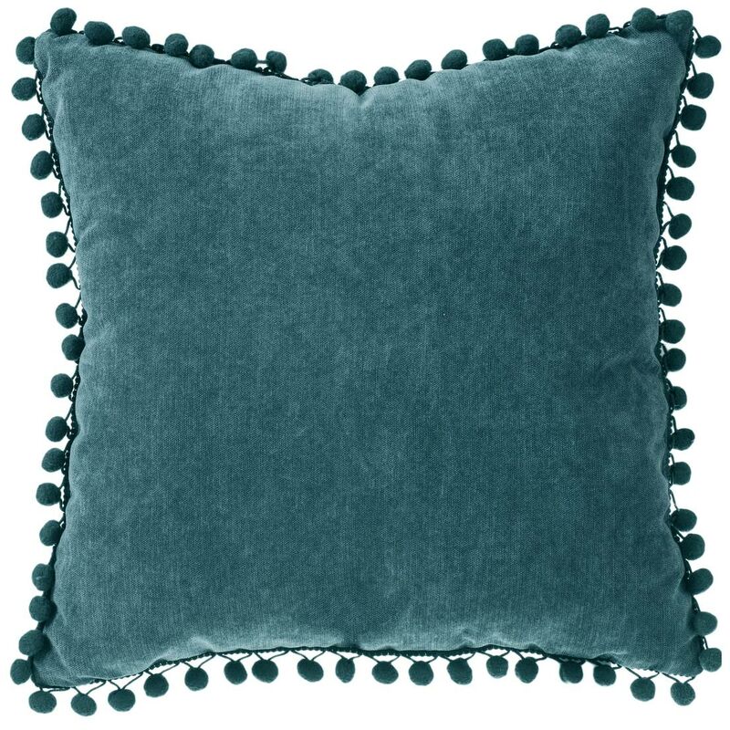 foto del prodotto atmosphera cuscino memories con pompon blu anatra 40x40cm cr ateur d int rieur