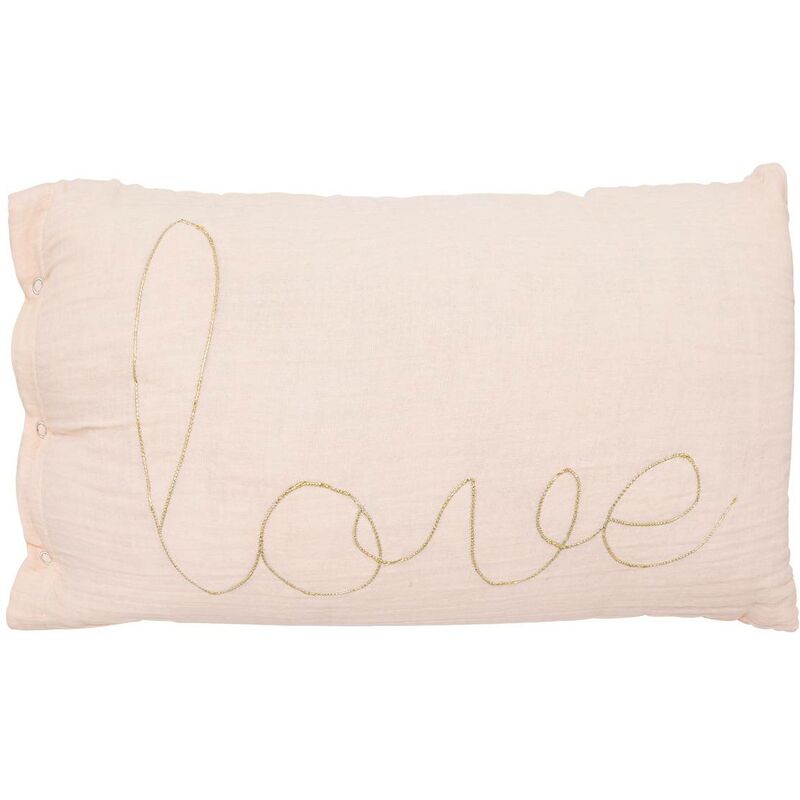 foto del prodotto atmosphera cuscino rettangolare lili in garza di cotone 50x30cm rosa cr ateur d int rieur