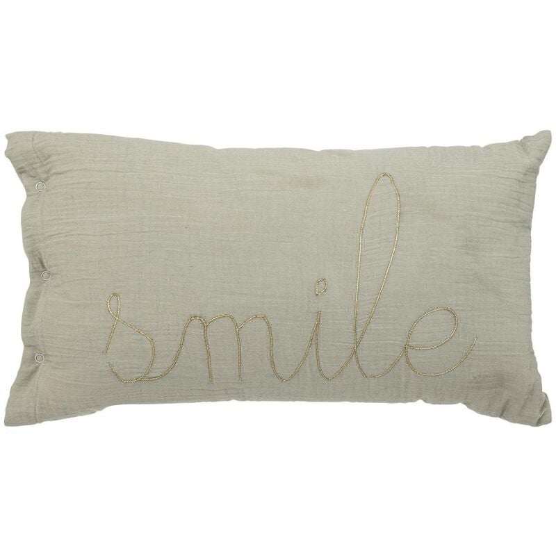 foto del prodotto atmosphera cuscino rettangolare lili in garza di cotone 50x30cm verde cr ateur d int rieur