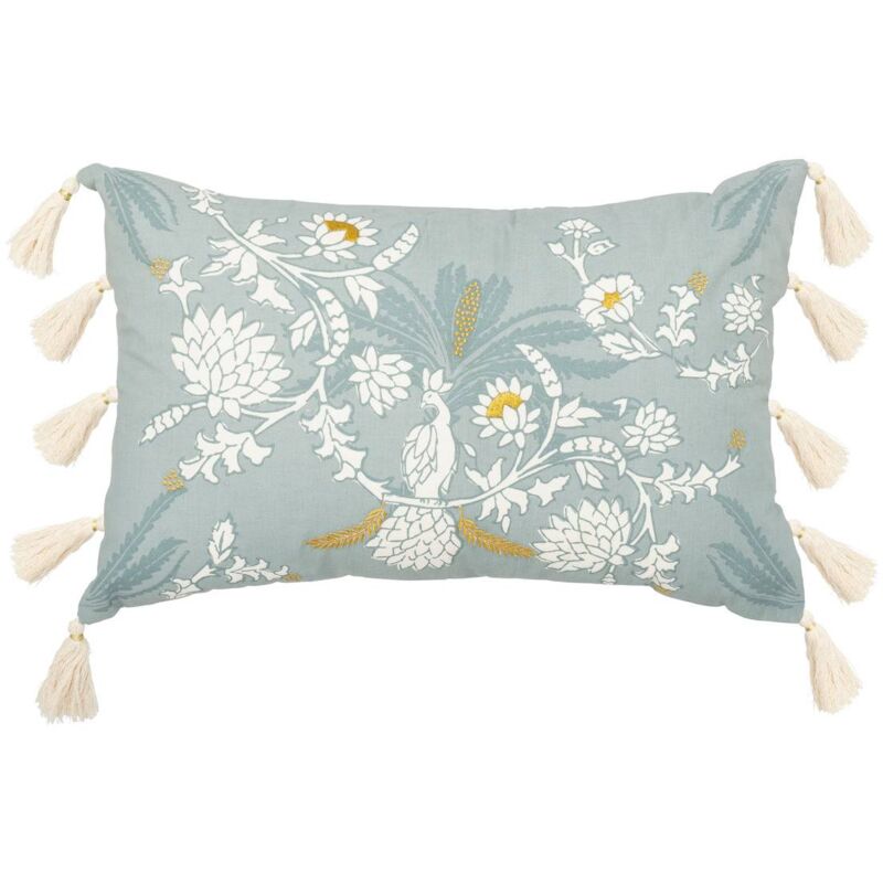 foto del prodotto atmosphera cuscino ricamato wild verde celeste 58x38cm cr ateur d int rieur