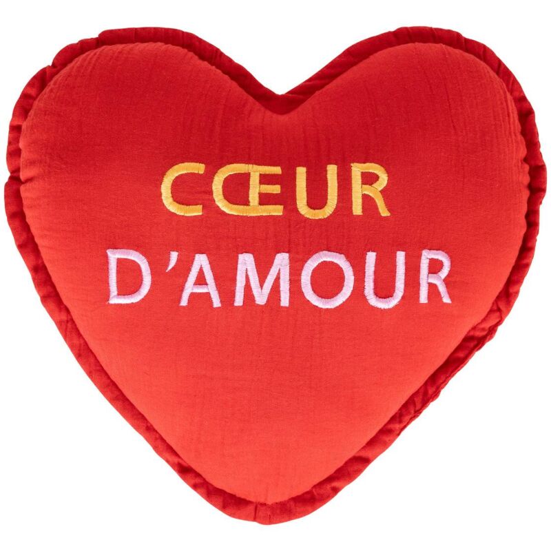 foto del prodotto atmosphera cuscino rosso soha a forma di cuore per bambini 40x40cm cr ateur d int rieur