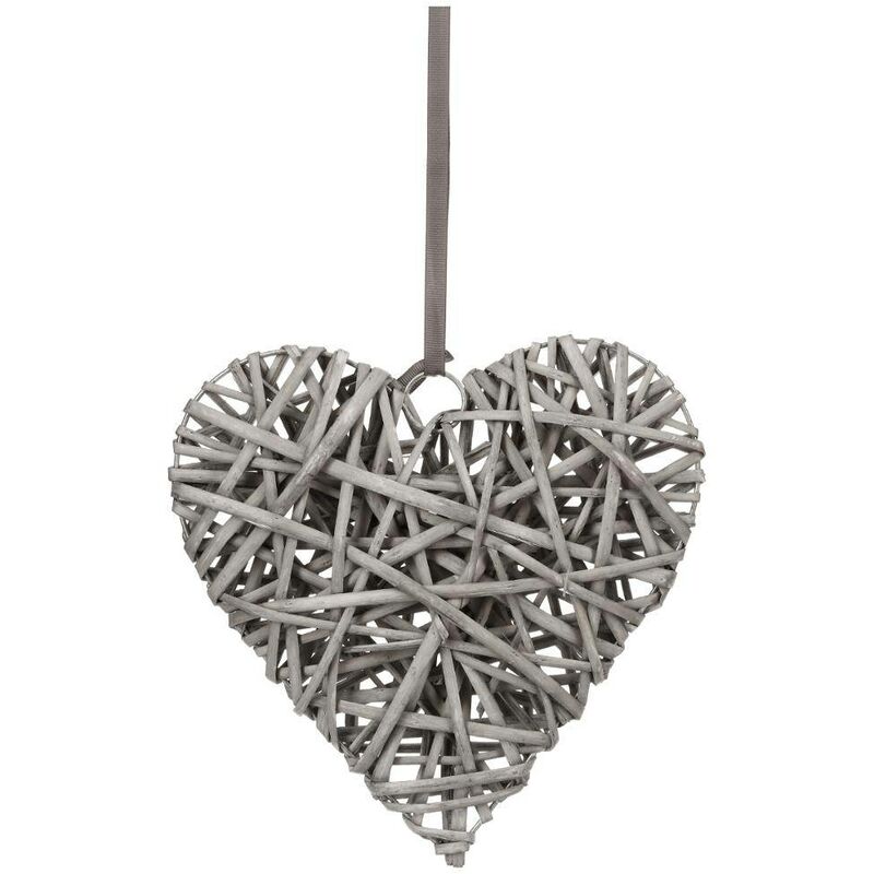 foto del prodotto atmosphera decorazione da parete con cuore in vimini d25cm taupe cr ateur d int rieur