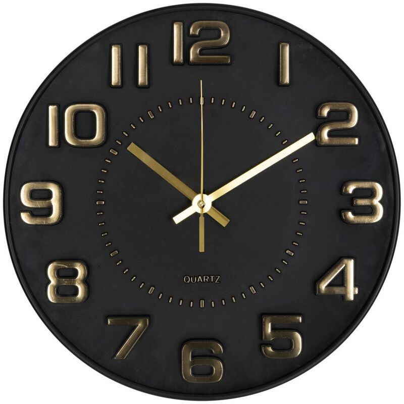 foto del prodotto atmosphera doris orologio a rilievo nero d30cm cr ateur d int rieur