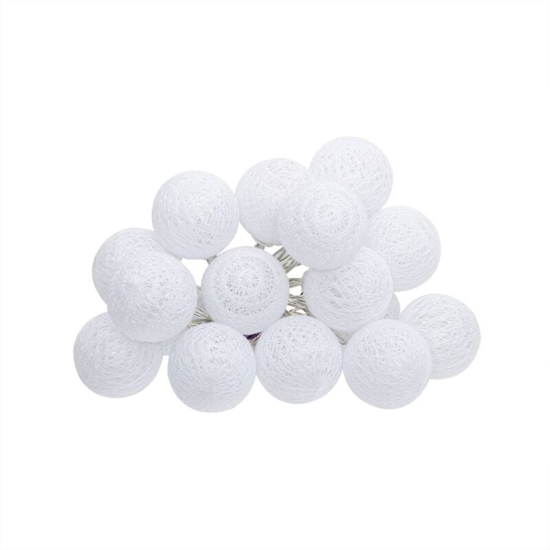 foto del prodotto atmosphera ghirlanda led 16 palline bianche a batteria l255cm cr ateur d int rieur