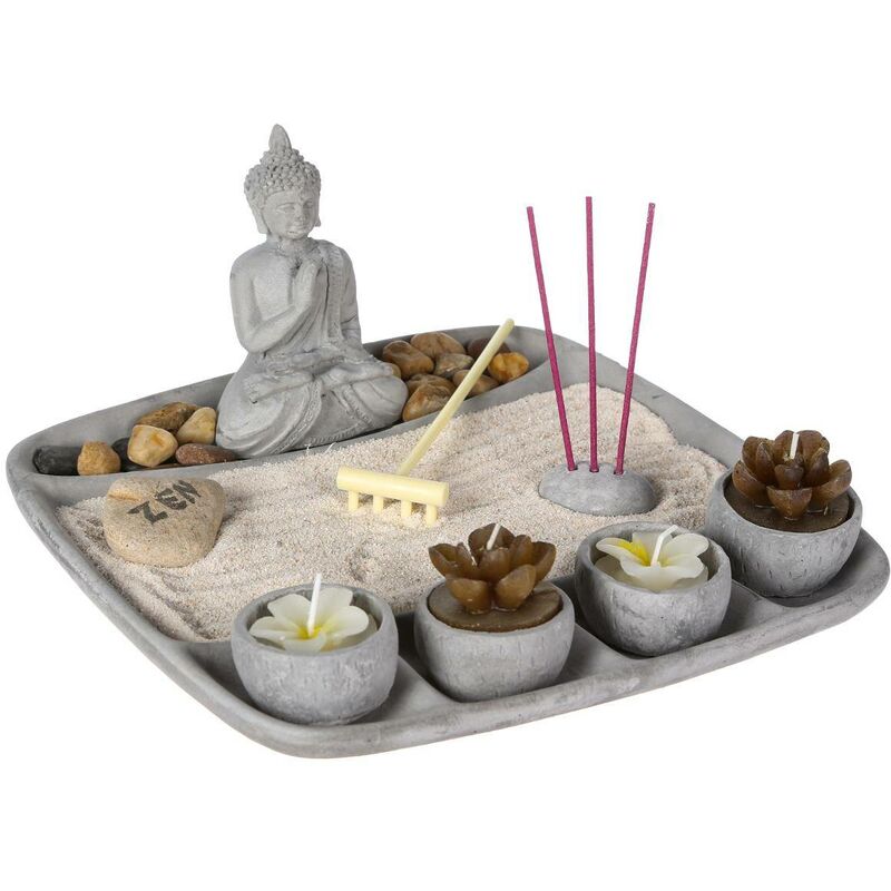 foto del prodotto atmosphera giardino zen aditya in cemento grigio 24x12cm cr ateur d int rieur