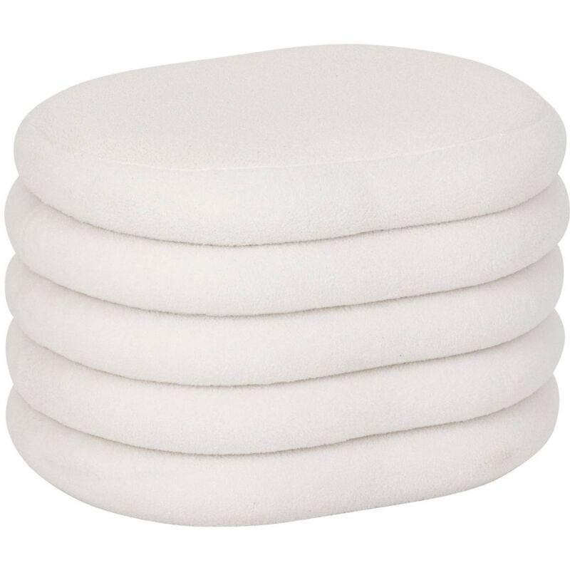 foto del prodotto atmosphera guilia bianco 59x45cm bouclette pouf cassapanca cr ateur d int rieur