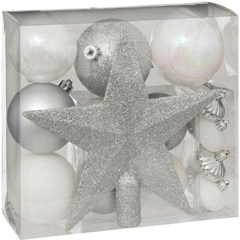 foto del prodotto atmosphera kit albero di natale colorama de no l 18 pezzi bianco argento cr ateur d int rieur