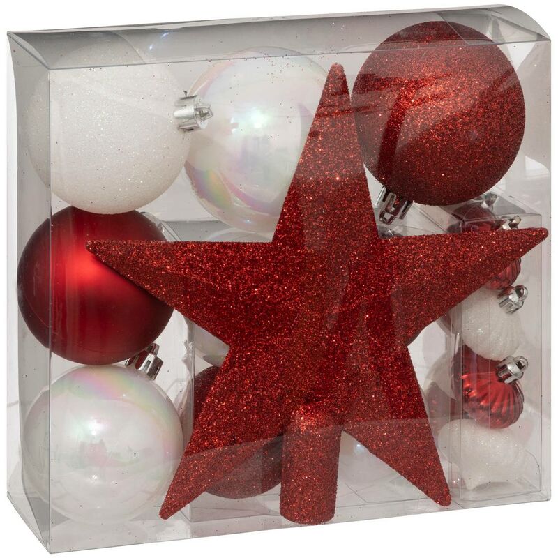 foto del prodotto atmosphera kit albero di natale colorama de no l 18 pezzi rosso bianco cr ateur d int rieur