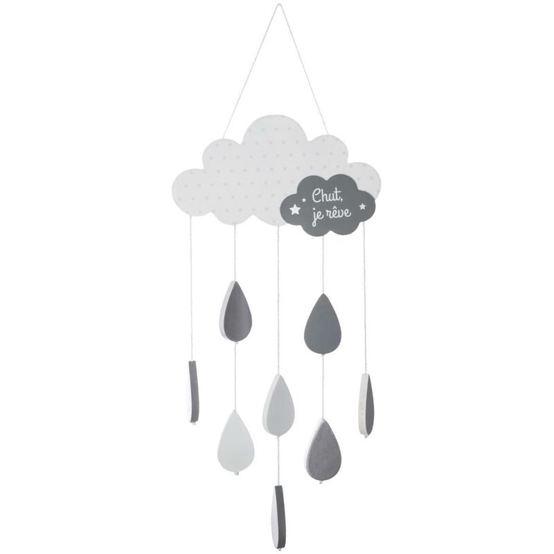 foto del prodotto atmosphera lampada a sospensione per bambini nuage in legno grigio h61,5 cm cr ateur d int rieur