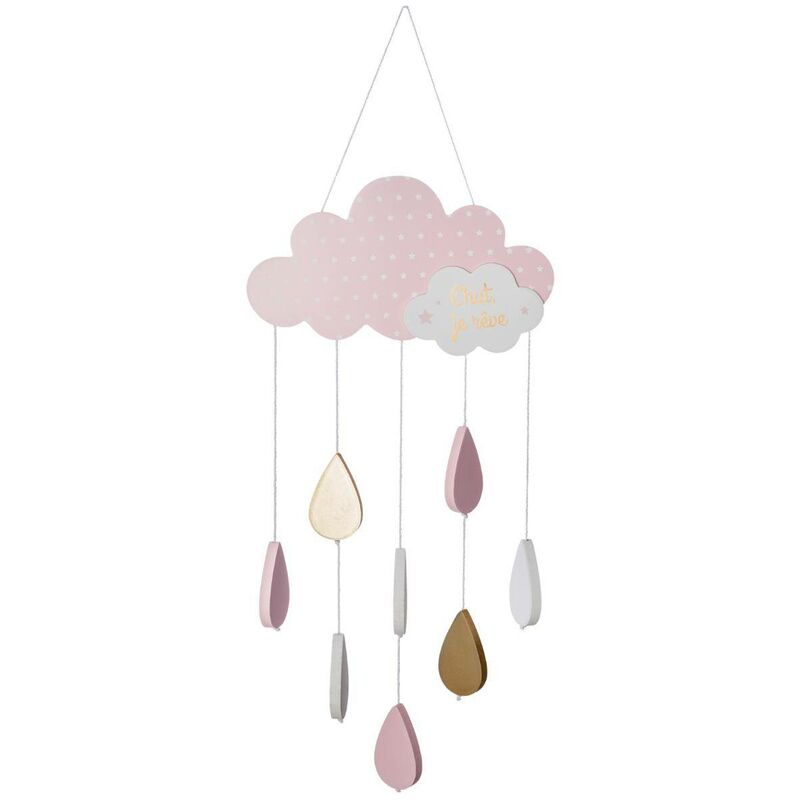 foto del prodotto atmosphera lampada a sospensione per bambini nuage in legno rosa h61,5 cm cr ateur d int rieur