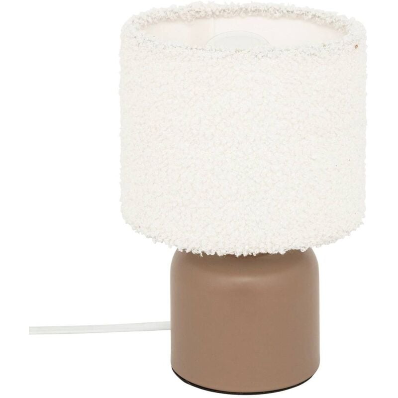 foto del prodotto atmosphera lampada da tavolo bona bouclette brown h22cm cr ateur d int rieur