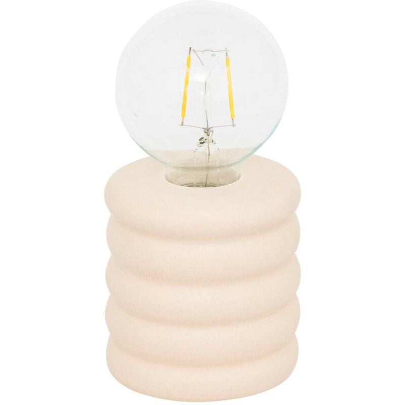 foto del prodotto atmosphera lampada da tavolo perry led ceramica beige h19cm cr ateur d int rieur