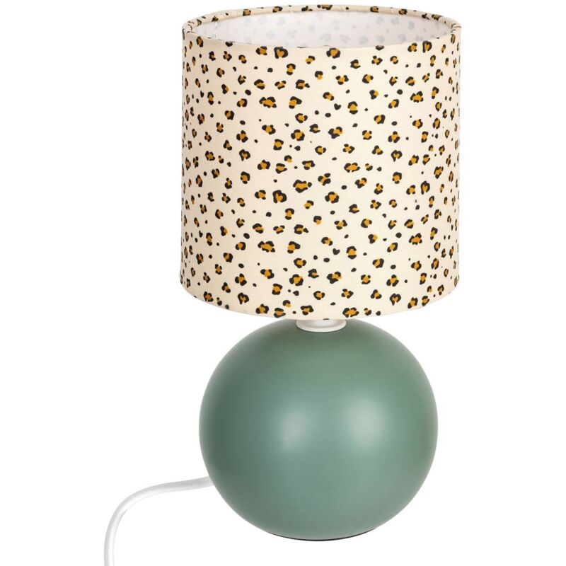 foto del prodotto atmosphera lampada in ceramica per bambini tim o con design leopardato verde h25cm cr ateur d int rieur