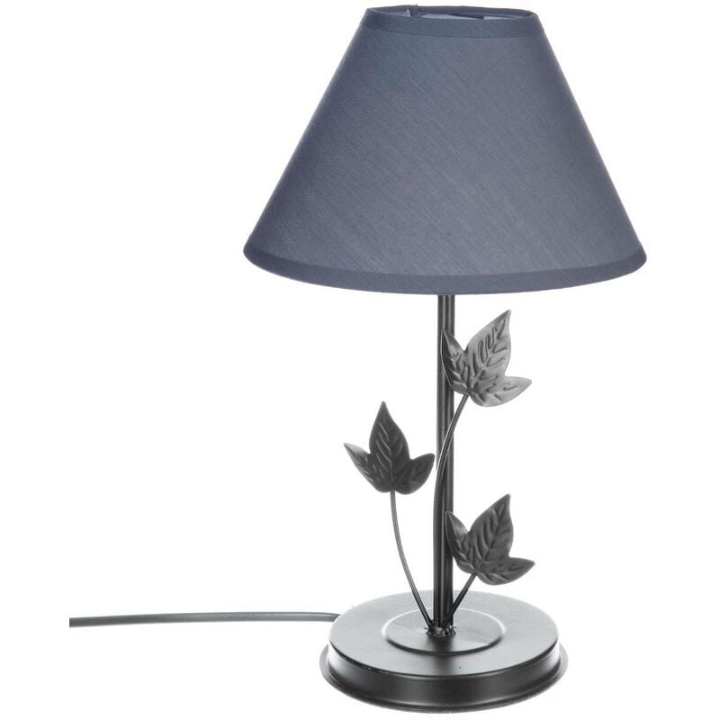 foto del prodotto atmosphera - lampada in metallo flores h35cm - grande foglia grigia cr ateur d'int rieur