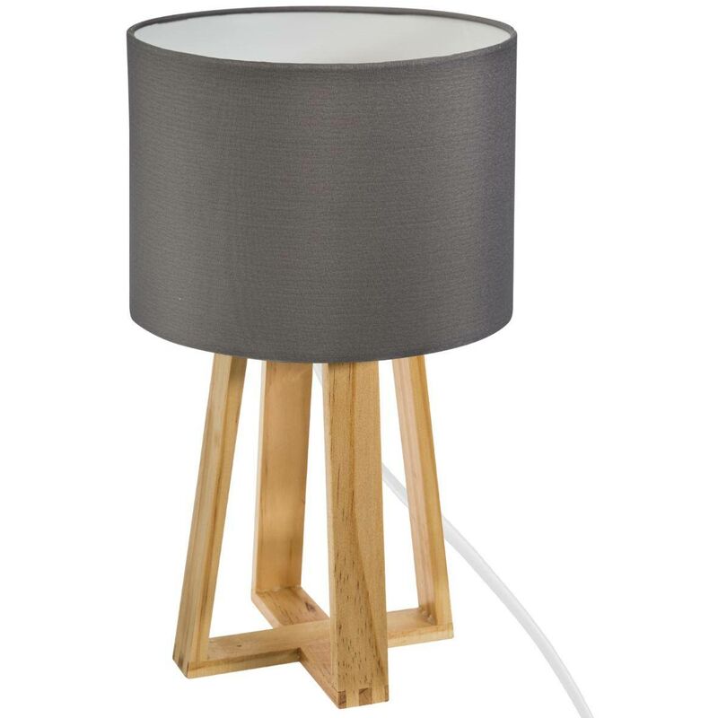 foto del prodotto atmosphera lampada molu in legno grigio h35cm cr ateur d int rieur