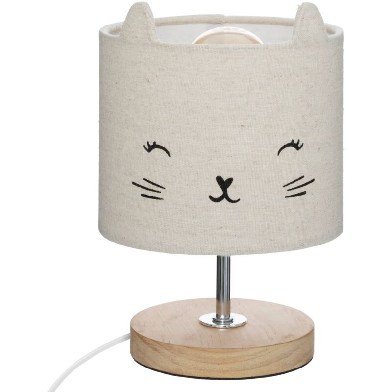 foto del prodotto atmosphera lampada per bambini gatto grigio h21cm cr ateur d int rieur