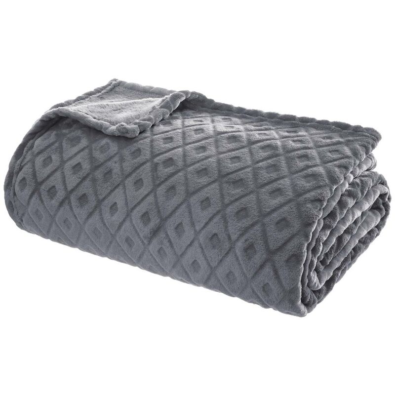 foto del prodotto atmosphera - lancio in flanella 3d losange grigio ardesia 180x230cm cr ateur d'int rieur