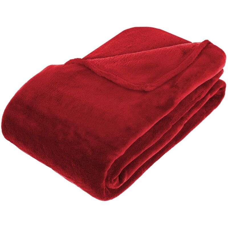 foto del prodotto atmosphera lancio in microfibra rosso 180x230cm cr ateur d int rieur