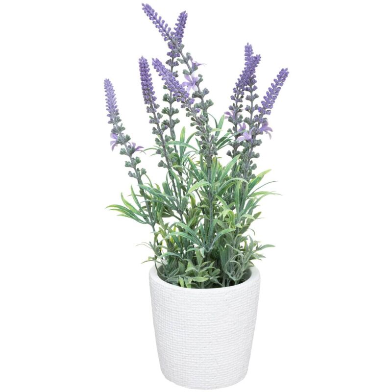 foto del prodotto atmosphera lavanda artificiale in vaso di cemento h36cm cr ateur d int rieur