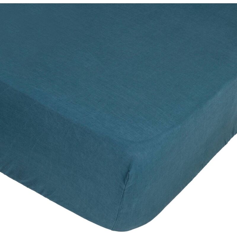 foto del prodotto atmosphera lenzuolo a pieghe linah in lino blu anatra 140x190cm cr ateur d int rieur
