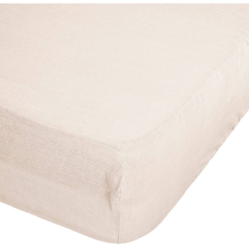 foto del prodotto atmosphera lenzuolo a pieghe linah in lino lavato beige 140x190cm cr ateur d int rieur