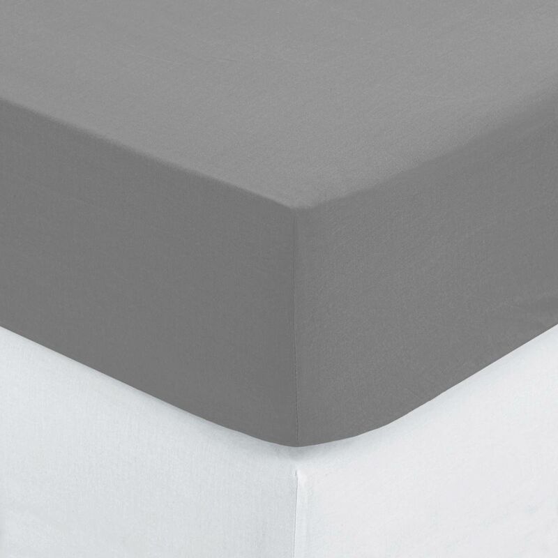 foto del prodotto atmosphera lenzuolo matrimoniale percalle grigio 160x200cm cr ateur d int rieur