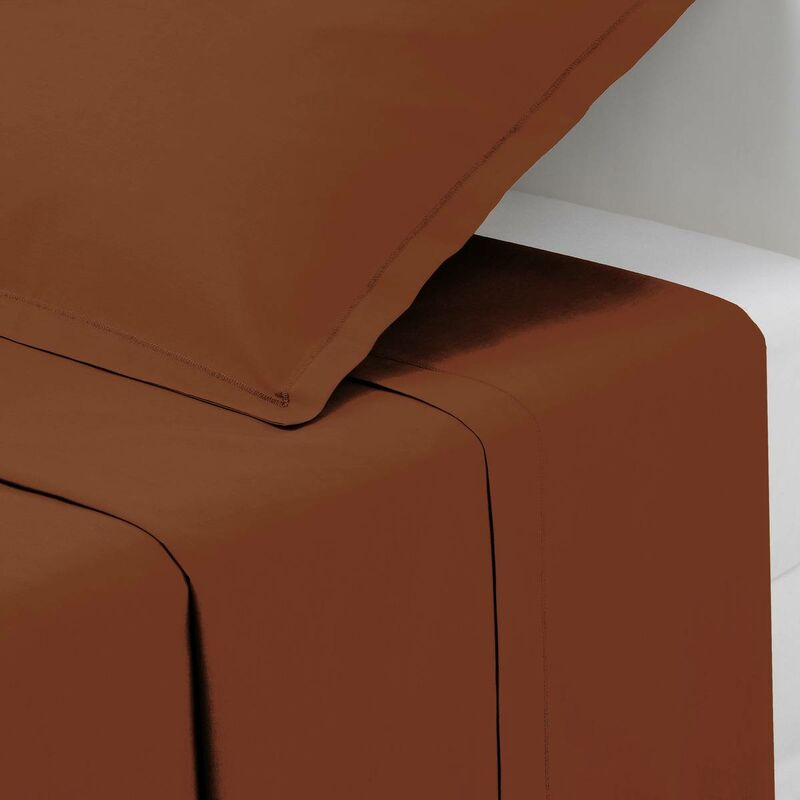 foto del prodotto atmosphera lenzuolo piatto carina in cotone 240x290cm rosa terracotta cr ateur d int rieur