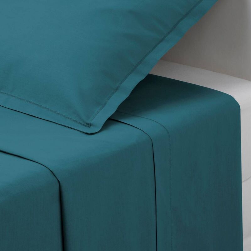 foto del prodotto atmosphera lenzuolo piatto carina in cotone blu anatra 240x290cm cr ateur d int rieur