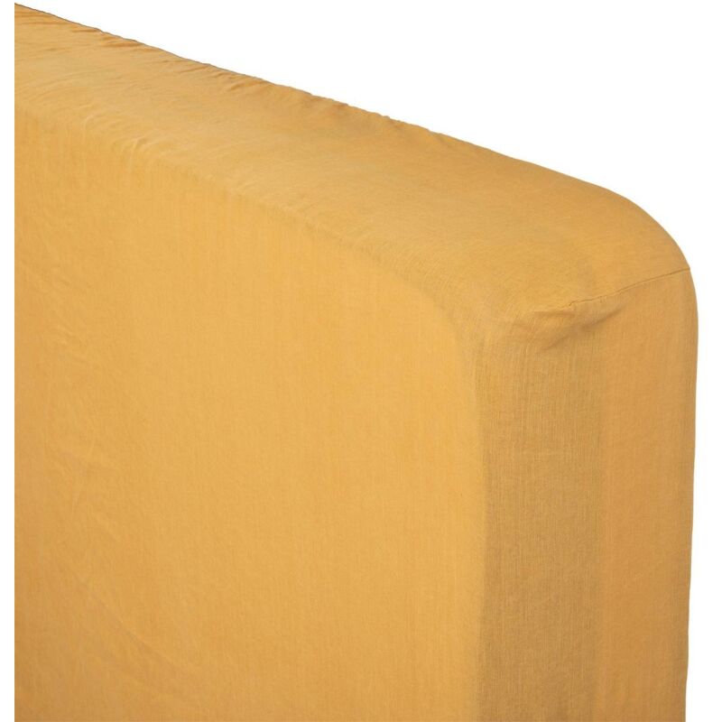 foto del prodotto atmosphera lenzuolo teso linah in lino lavato giallo senape 140x190cm cr ateur d int rieur
