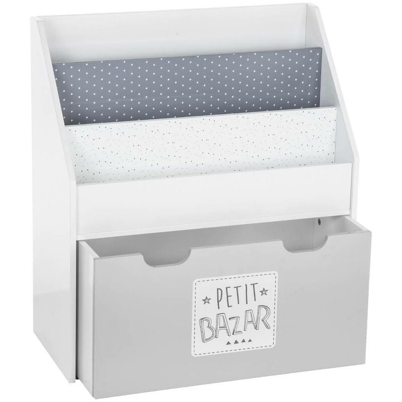 foto del prodotto atmosphera libreria per bambini grigia su rotelle h70cm cr ateur d int rieur
