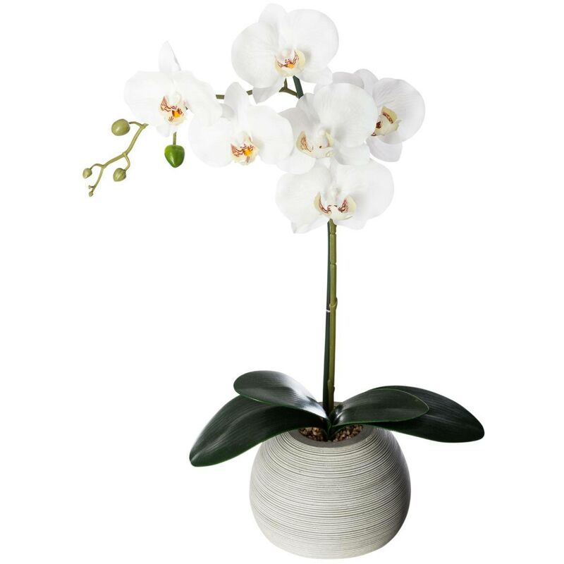 foto del prodotto atmosphera orchidea artificiale in vaso di cemento h53cm cr ateur d int rieur