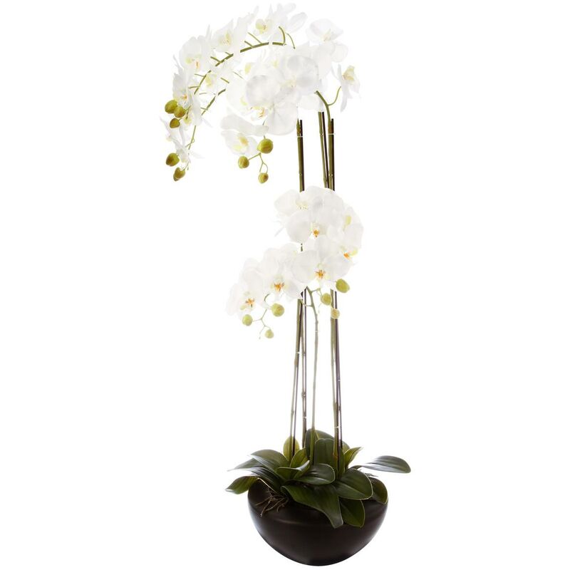 foto del prodotto atmosphera orchidea artificiale in vaso di ceramica h115cm cr ateur d int rieur