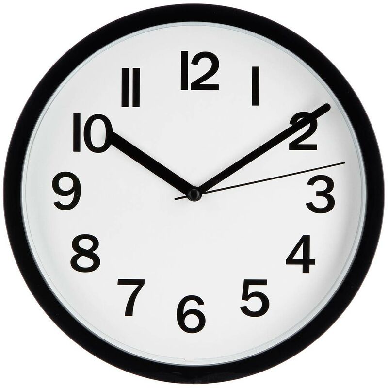 foto del prodotto atmosphera orologio in plastica nera d22cm cr ateur d int rieur