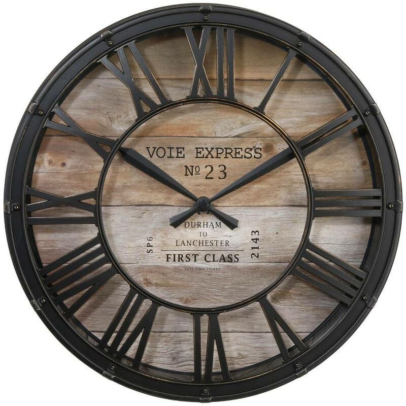 foto del prodotto atmosphera orologio vintage in legno ezio d39cm cr ateur d int rieur