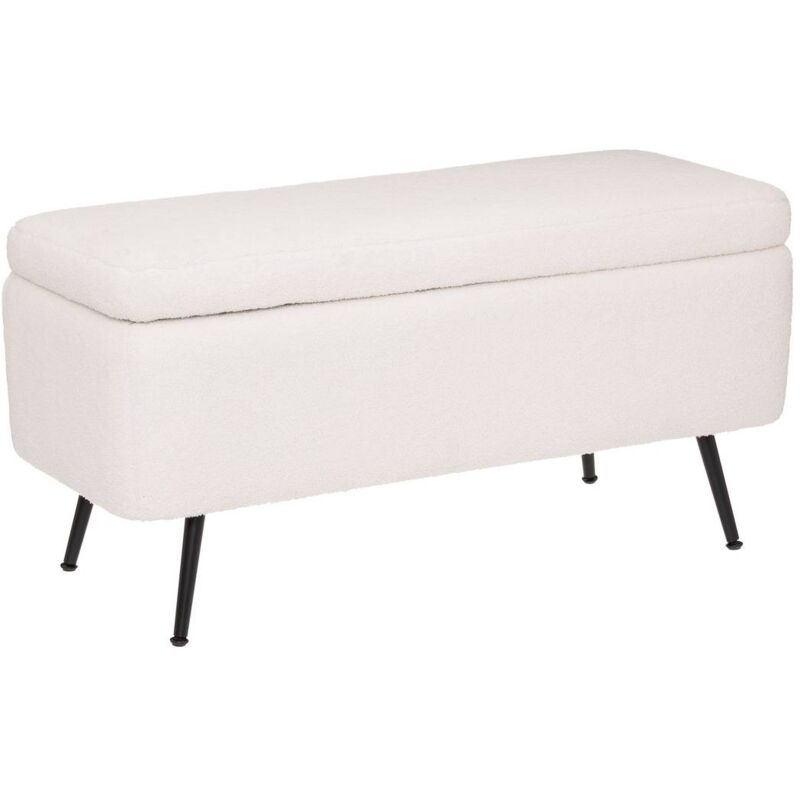 foto del prodotto atmosphera panca bouclette bianca aurora 100x40cm cr ateur d int rieur