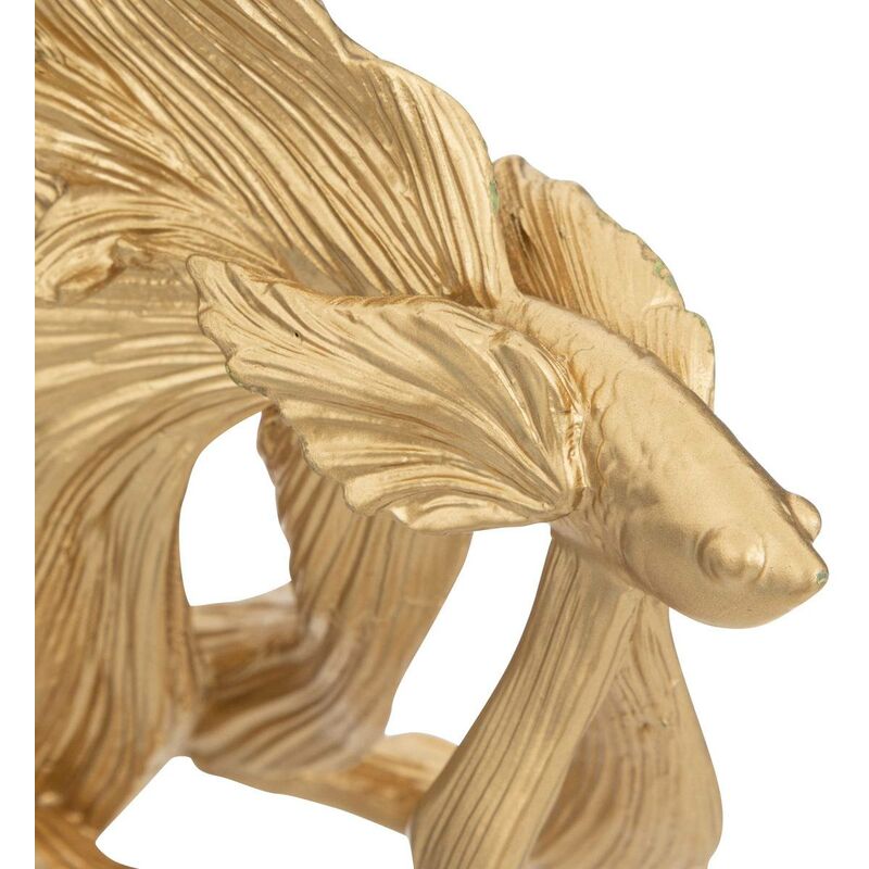 foto del prodotto atmosphera pesce decorativo jiling in resina h12cm dorata cr ateur d int rieur
