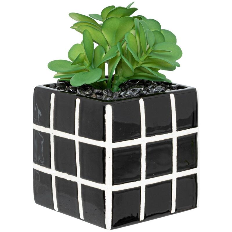 foto del prodotto atmosphera pianta artificiale angolo della famiglia vaso in ceramica h17cm cr ateur d int rieur