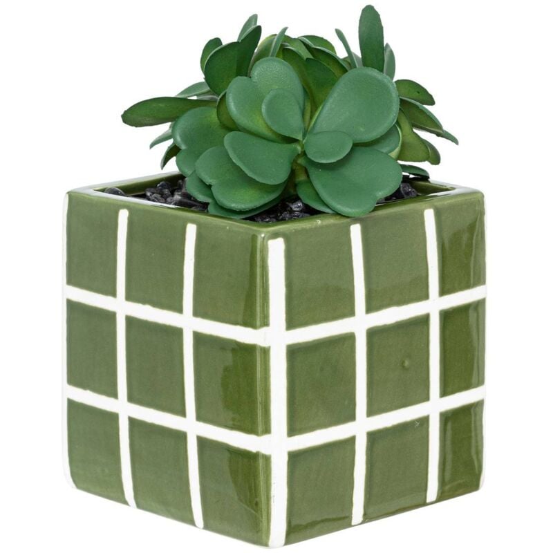 foto del prodotto atmosphera pianta artificiale angolo della famiglia vaso in ceramica h17cm cr ateur d int rieur